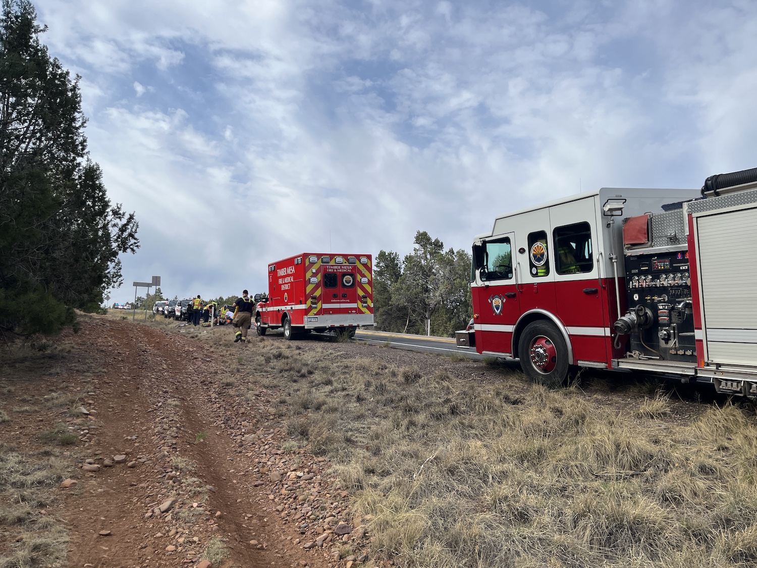Show Low PD and Timber Mesa FD on the scene